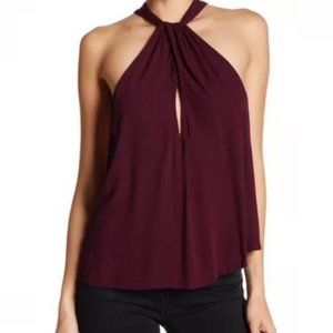Free People Burgundy Halter Tank Top